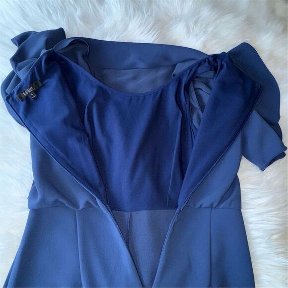 Badgley Mischka Women's Cowl Neck Flutter Sleeve Jumpsuit Navy Blue Size 4 - Picture 7 of 16